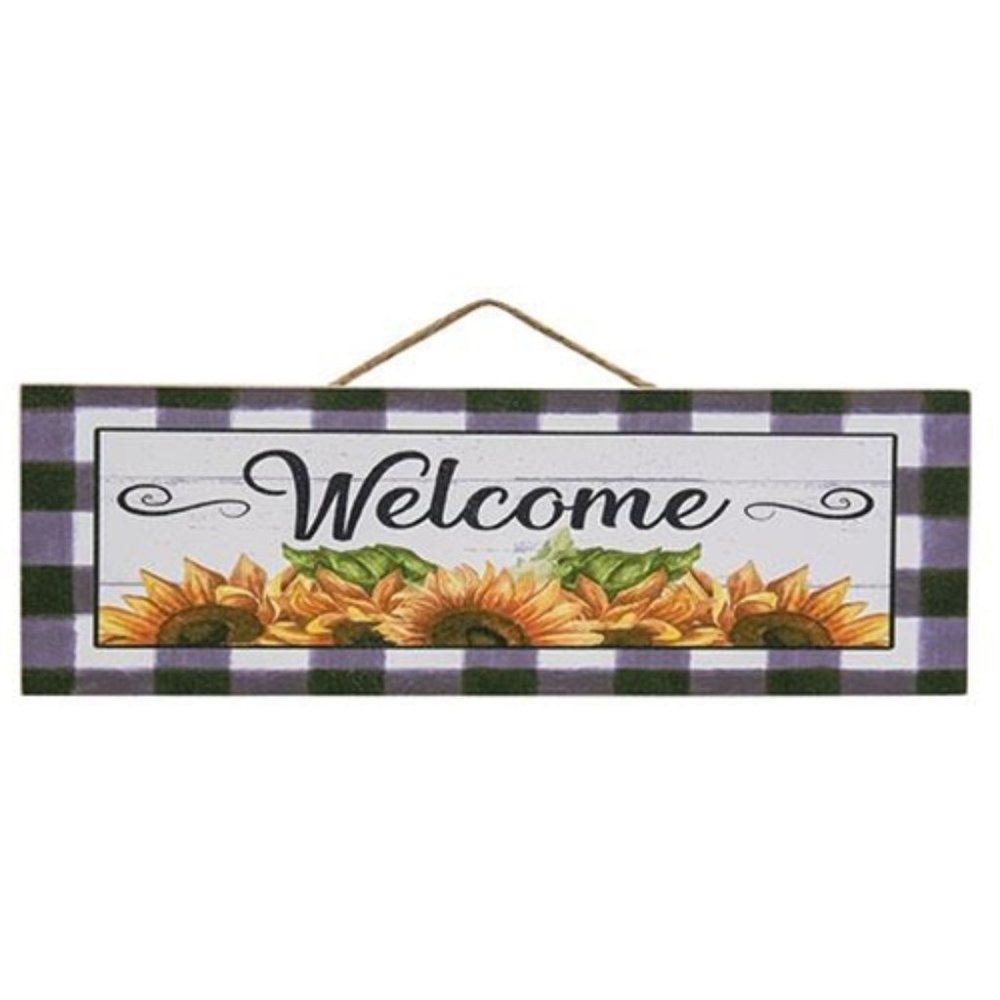 NWT Sunflower Welcome Hanging Sign - Picture 1 of 1